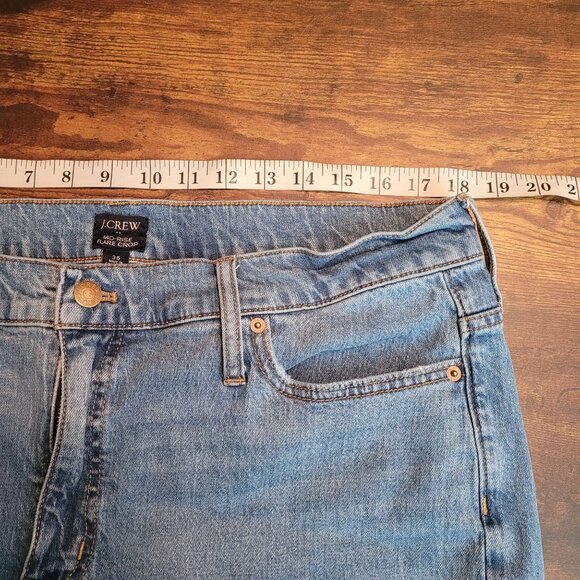 J Crew Jeans Size 35 Mid Rise Flare Crop Medium Light Wash Denim Western - Picture 7 of 11